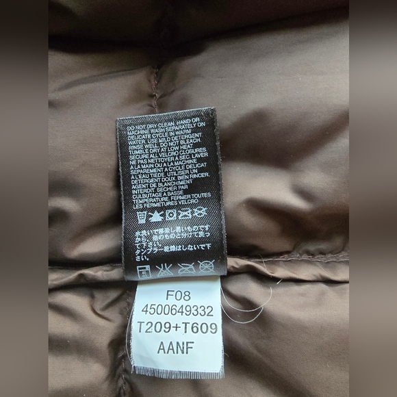 The North Face Chocolate Brown Quilted Jacket 600 Fill After Ski Party Wear Warm - Picture 9 of 13